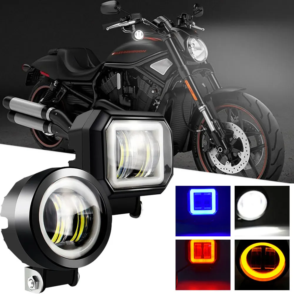 

2PCS 3Inch Motorcycle Led 12v Headlight Mini Dual Color Round Angel Eyes 20W Working Light Bar for Off Road Atv Accessories Lamp