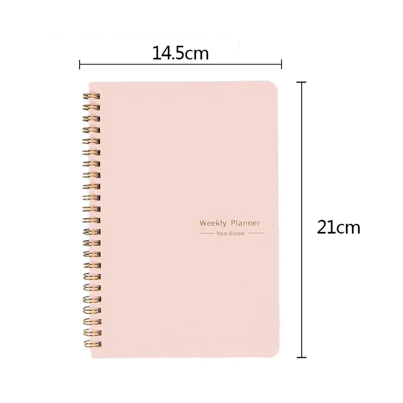 Weekly Planner: Undated Spiral Agenda with Pouch - A5 Notebook for 52 Weeks of Scheduling