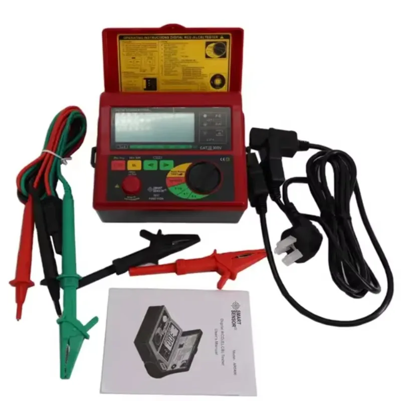 AR5406 디지털 RCD 테스터 누설 전류 스위치 분석기 ELCB 회로 차단기 테스터 10 500mA