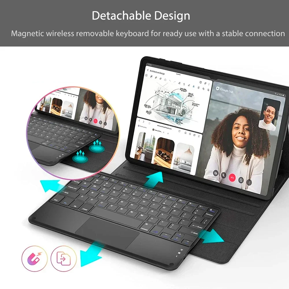 Bluetooth Keyboard Cover for Lenovo Tab M10 Plus - 10.3 Inch