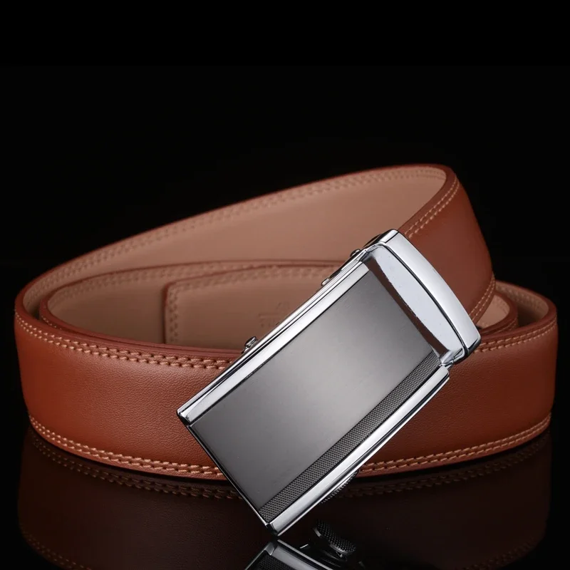 

Plyesxale Mens Belts Luxury Genuine Leather Brown Men Belt Automatic Buckle Dress Belts For Men Ceinture Homme Luxe Marque G57