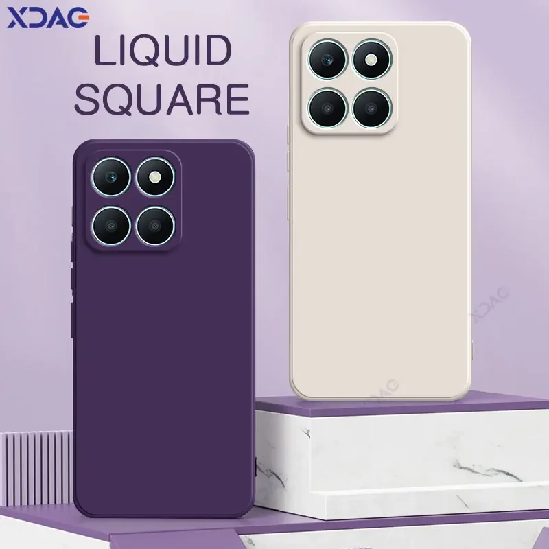 Premium Dual Layer Protective Case - Luxury Soft Square Liquid Silicone Armor, Full Camera Coverage