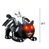 Large Halloween Outdoor Decoration Inflatable Ghost Skeleton Cat with Wings Built-in LED Light for Halloween Holiday Party Decor 5