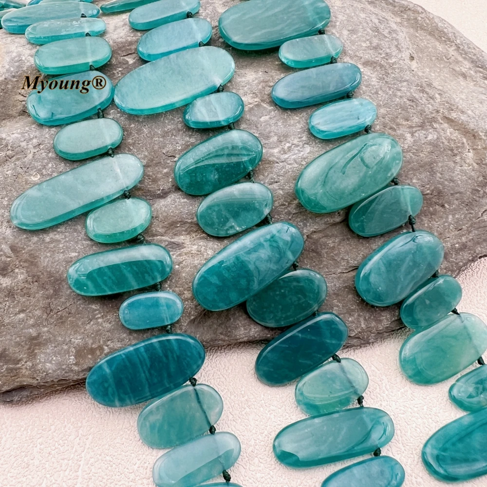 

A + большие натуральные синие амазониты Tianhe, каменные Кулоны, подвески для бриллиантов, изготовление ожерелья