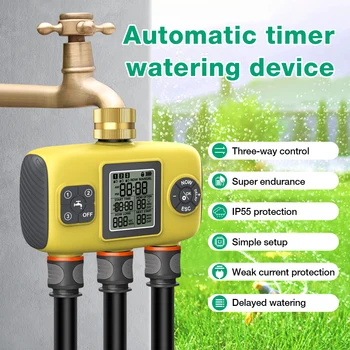 1/3 Outlet Automatic Water Timer Irrigation Controller Smart Watering System Programmable Water Valve for Outdoor Garden Lawn 1