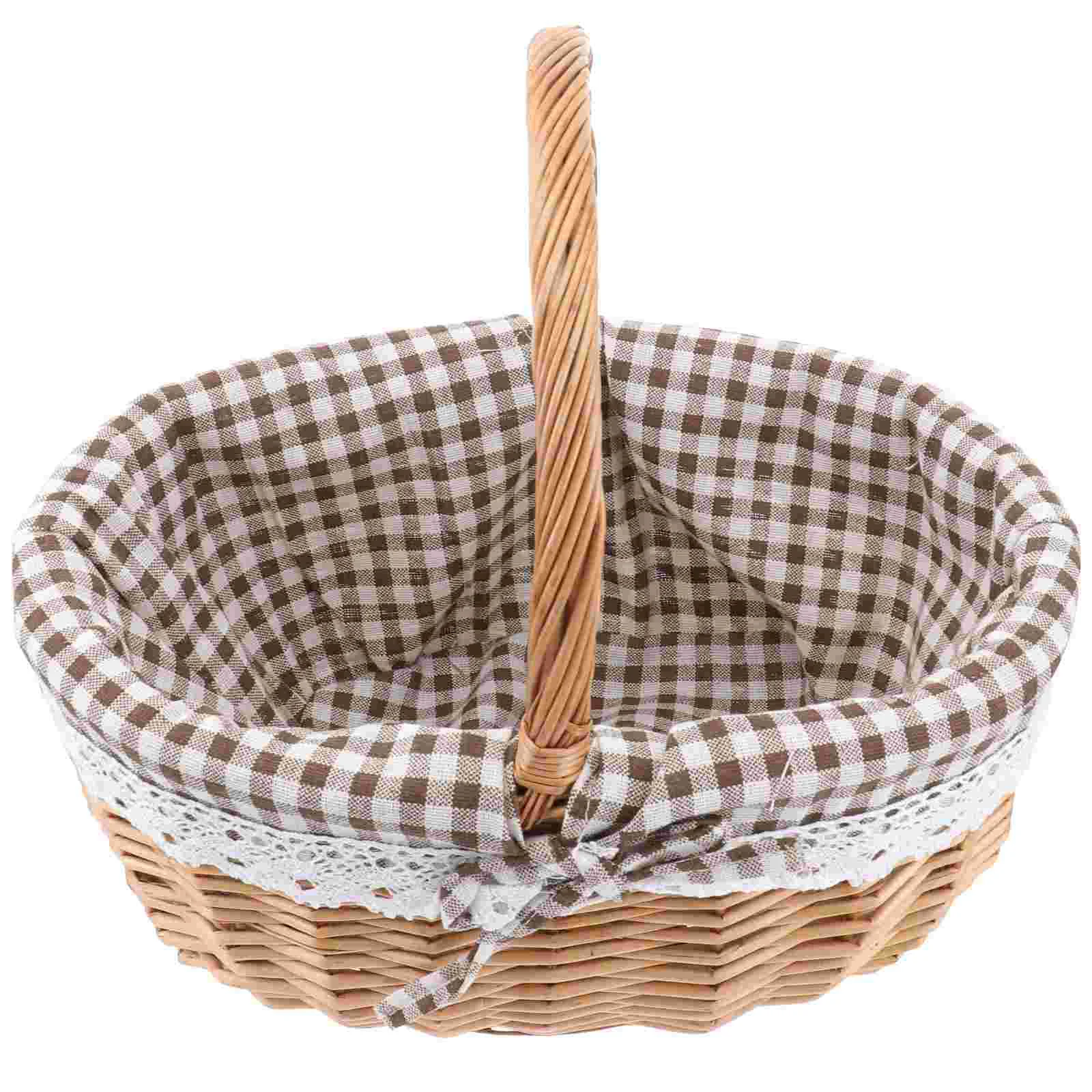 Bread Container Wicker Storage Basket Little Red Riding Hood Bamboo Bride Picnic Bag