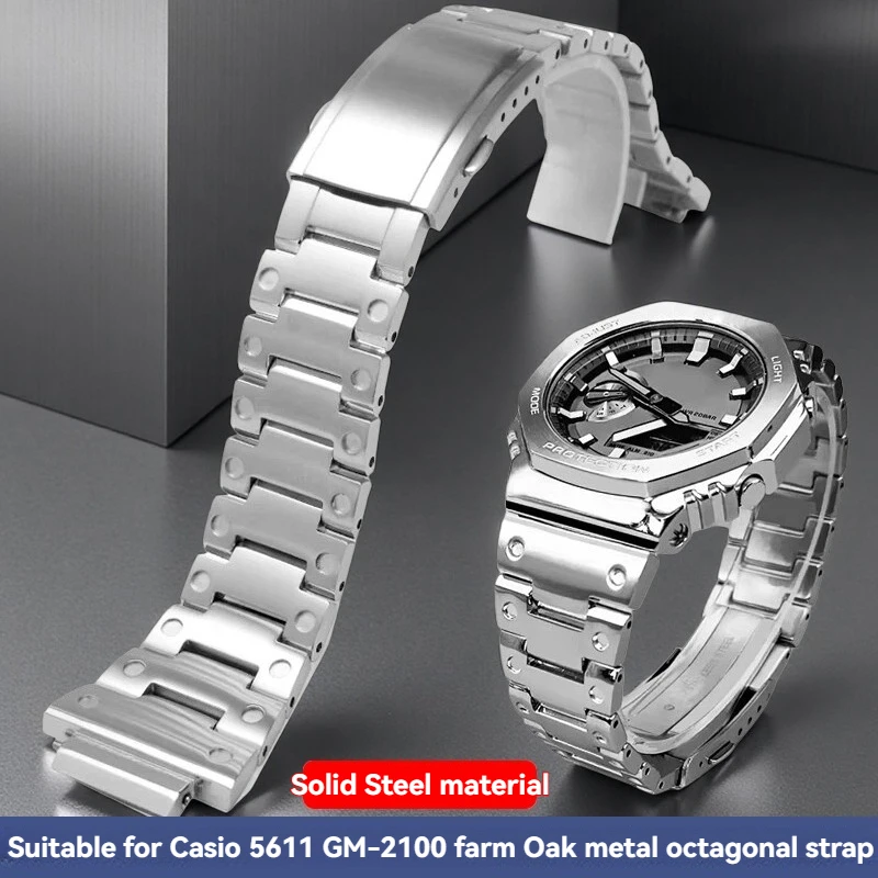 Premium Metal Octagonal Bracelet Replacement with 16mm Stainless Steel Strap