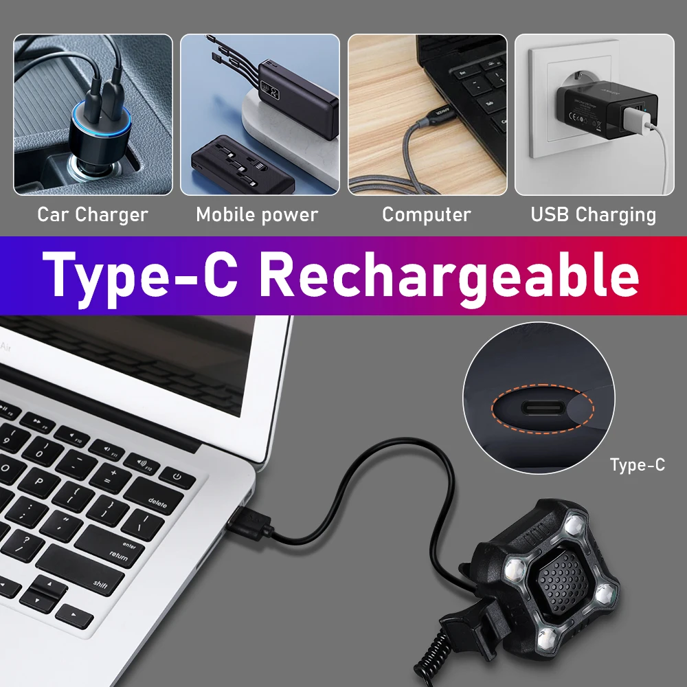 Bicycle Alarm Bicycle Rear Light Electronic Bell 140dB Bike Alarm Horn USB Charge Cycling Warning Lamp Cycling Headlight Safety Riding bicycle alarm bicycle rear light