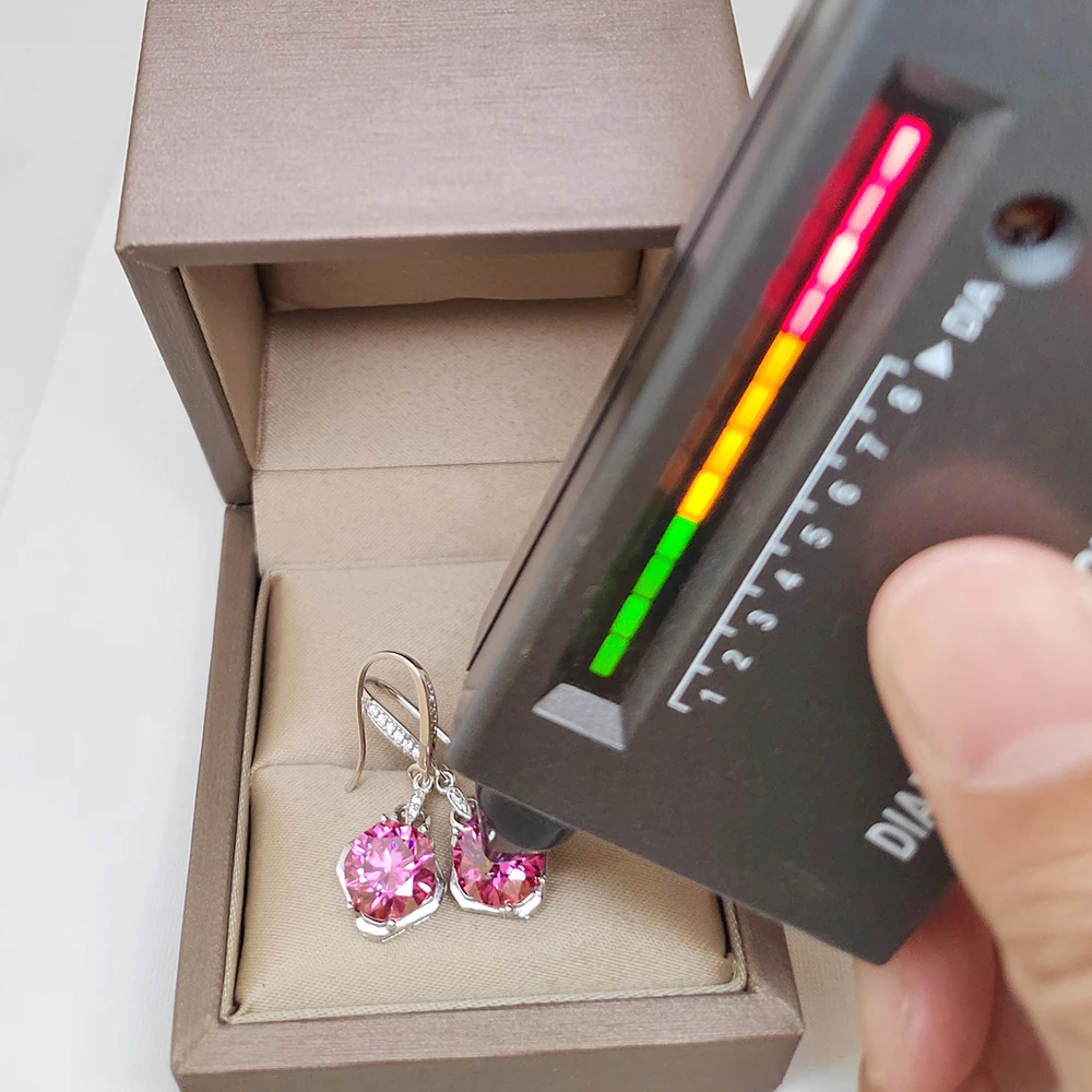 1 Karat rosa Moissanit-Ohrringe mit GRA-Zertifikat