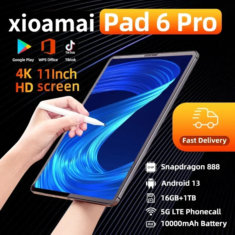 2024-Original-Pad-6-Pro-Global-Version-HD-4K-Android-13-Snapdragon-888 ...