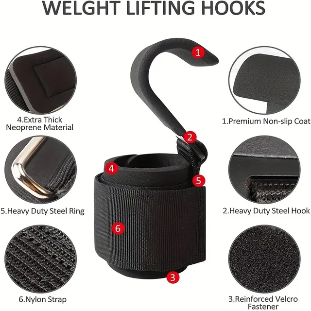 59696-0addfb.jpg TRALOW Weight Lifting Hooks Wrist Strap Hooks Weightlifting Adjustable Gym Lifting Pull-Ups Strength Training Fitness Workouts