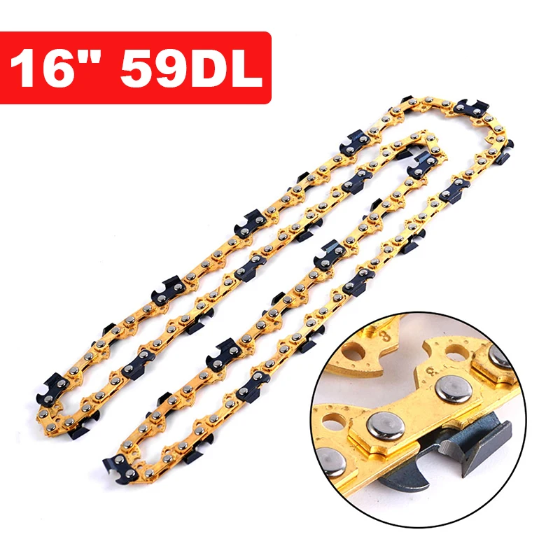 16 Inch Chainsaw Saw Chain Logging Blade Pruning Electric Saw Chain Accessories 59 Drive Link 29 Cutter 3/8" LP Pitch .050" chainsaw chain