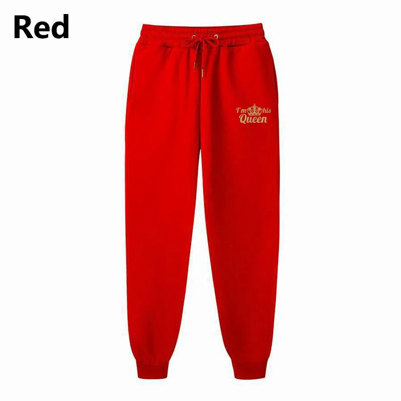 

Women Men Hoodies Pants Fashion Tracksuit Autumn Winter Pullover print I'm His Queen pants Casual Clothing
