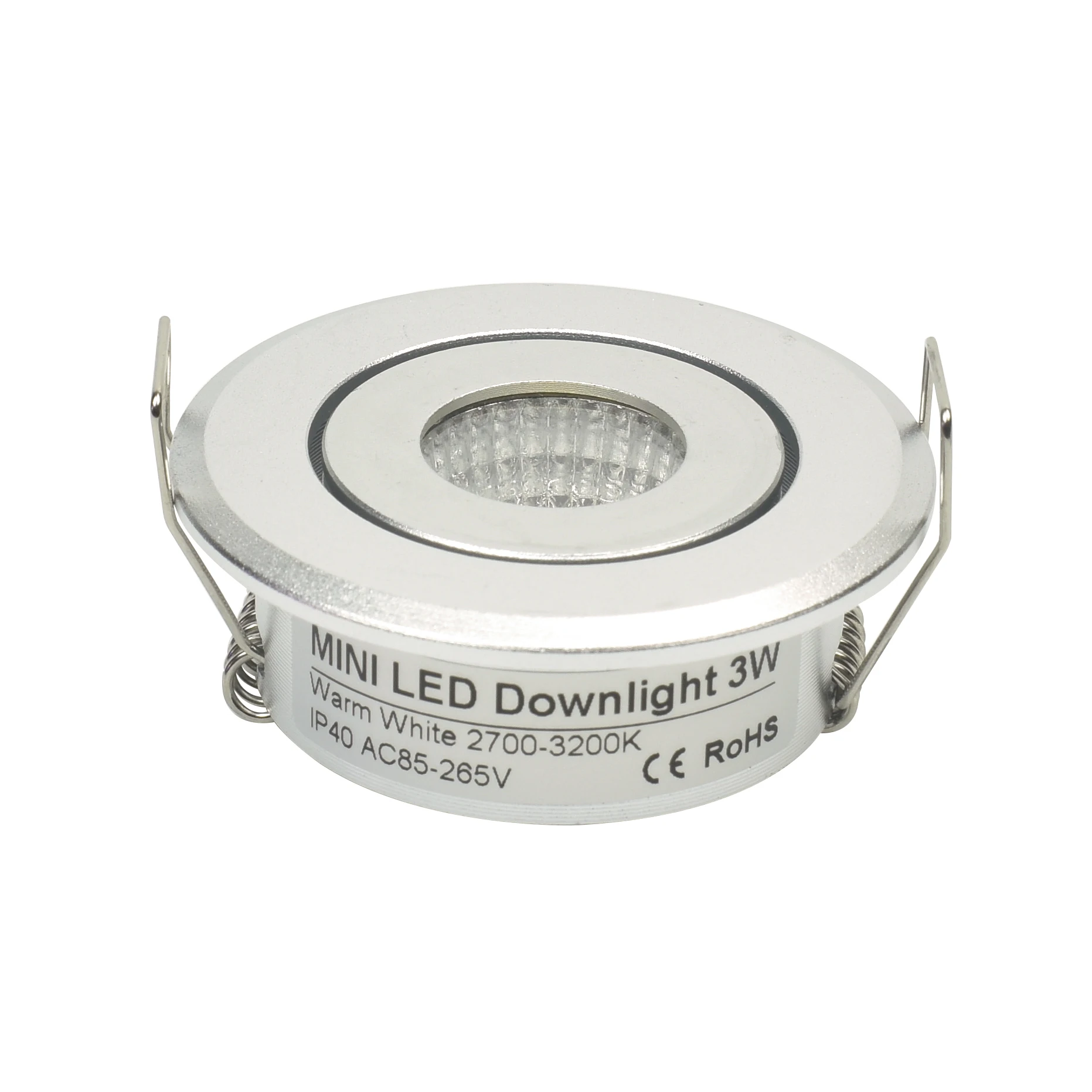 10pcs Mini 1W 3W Silver Aluminum Spot LED Downlight Receesed Ceiling Light Small Size Cut 40-45mm