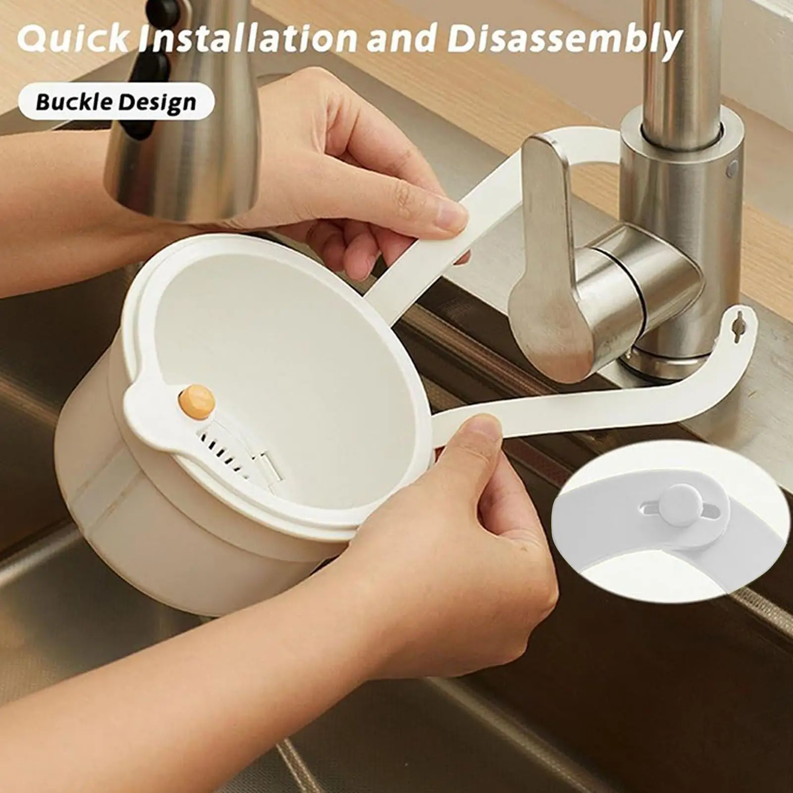Creative Sink Hanging Strainer Basket Detachable Openable Bottom Cover Kitchen Garbage Filter Quickly Drain Food Wash Basket