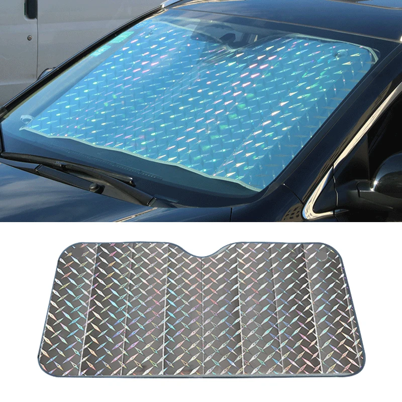 Car Sunshade UV Protection Curtain Car Sun Shade Film Windshield Visor Front Windshield Sunshade Cover Sun Shade 130x60 130x70cm