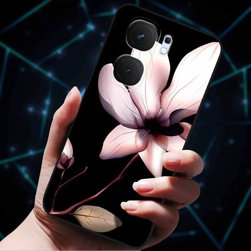 3D Flower Embossed Soft Silicone Phone Case - Stylish Back Cover Shell Bag