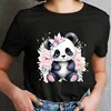 Cute Panda Printed T-Shirt Women Summer Short Sleeve Y2k Tops Fashion Hip Hop Tee Clothes Breathable Comfortable Casual T Shirt 1