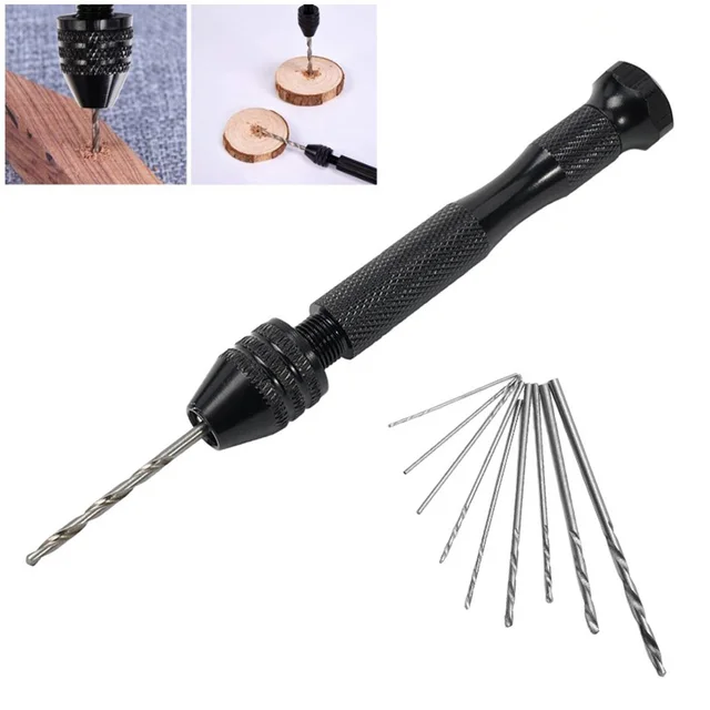 1/11Pcs Mini Hand Drill With 0.3-3.2mm Drill Bits Set Rotary Tools For Models Hobby DIY Wood Craft Handmade Tools 1/11Pcs Mini Hand Drill With 0.3-3.2mm Drill Bits Set Rotary Tools For Models Hobby DIY Wood Craft Handmade Tools