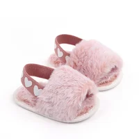 Baby Girl Winter Indoor Sandal Fluffy Colorful Design for 0-1 Year Old 3