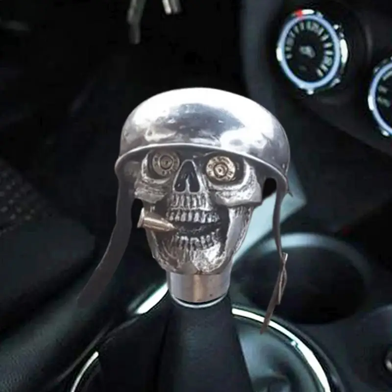 1pcs Skulls Soldier Grip - Handcrafted Gear Knob,Sliver Skulls Car Stick Shifter Handle,Skeleton Style Transmissions