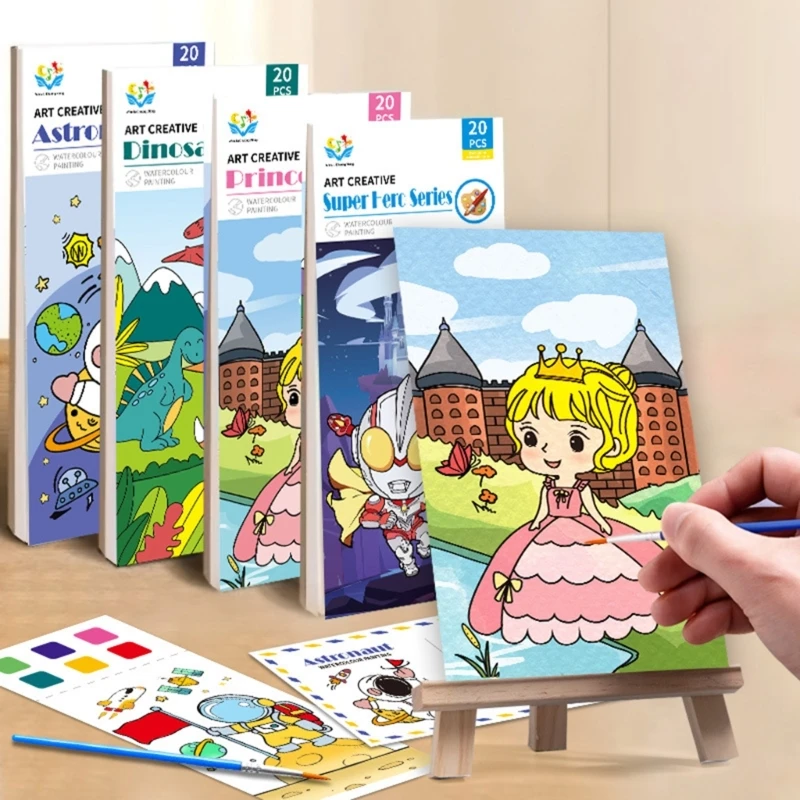 Watercolor Coloring Books for Kids Ages 4-8, Pocket Watercolor