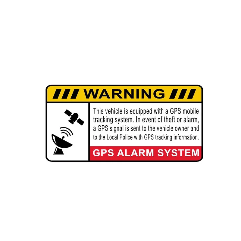 

13*6.4CM Car Styling GPS ALARM SYSTEM Warning Mark Car Sticker Car Styling Decorative Vinyl Waterproof Reflective Decal