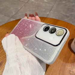 Luxury Glitter Lens Film Full Protection Soft Clear Case for S24FE (WHITE)
