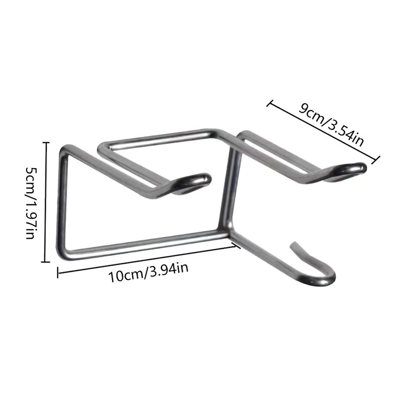 Stainless Steel Hair Dryer Rack High Quality Bathroom Hairdryer Holder Wall Mounted Self-adhesive No Punching Easy To Install 6