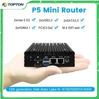 Topton X86 P5 2x i226-V 2.5G Fanless Mini PC Firewall Router 12th Gen Intel i3-N305 N100 DDR5 4800MHz 2x HDMI2.1 Proxmox Server 1