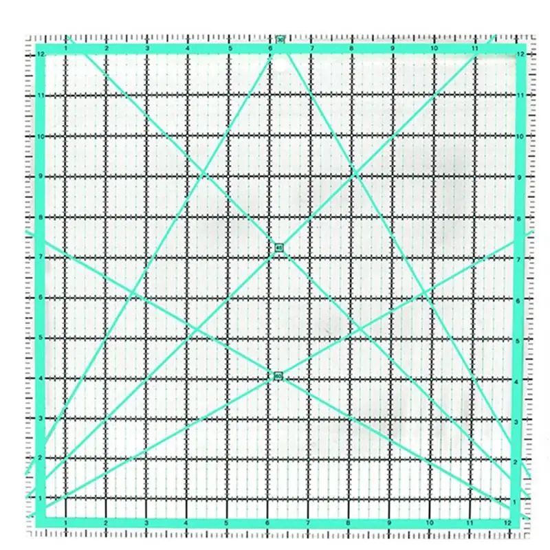 AB15-4PCS 사각 퀼팅 자(12.5/9.5/6/4.5인치) 봉제 아크릴 자 미끄럼 방지 자 DIY 퀼팅 도구 내구성