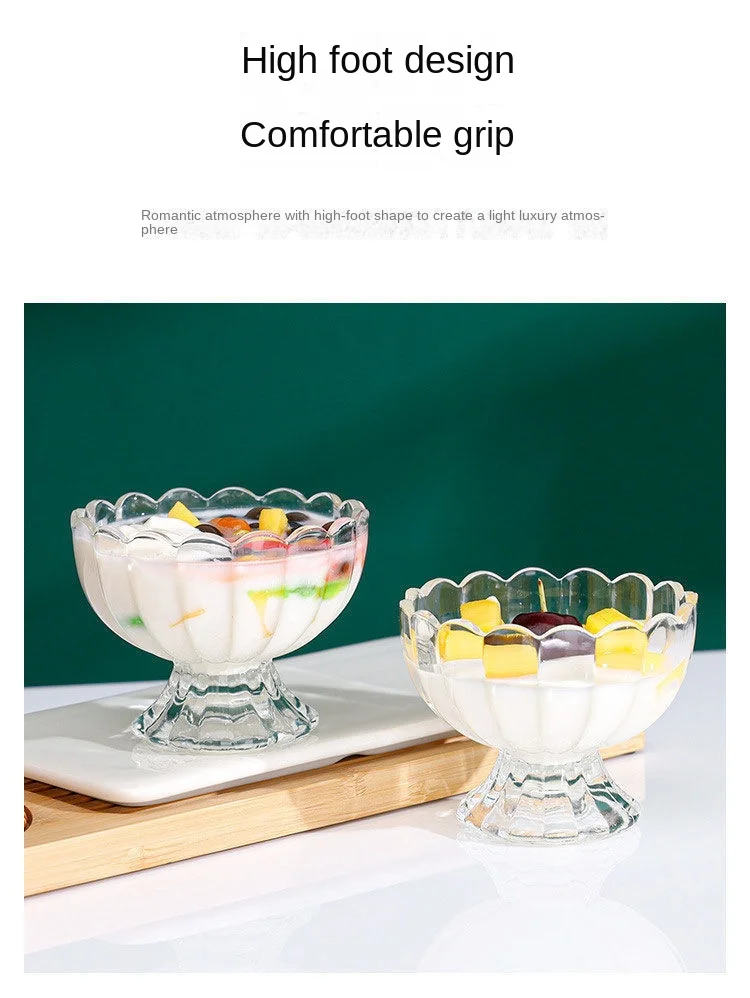 Description Picture 5 of itemGlass Ice Cream Cup Bowl Multi-Use for Smoothies Dessert Juice Parfait Cold Drink Stylish Kitchenware