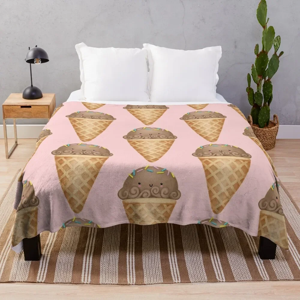 

Chocolate ice cream Throw Blanket Luxury Brand Shaggy Sofa Picnic Blankets