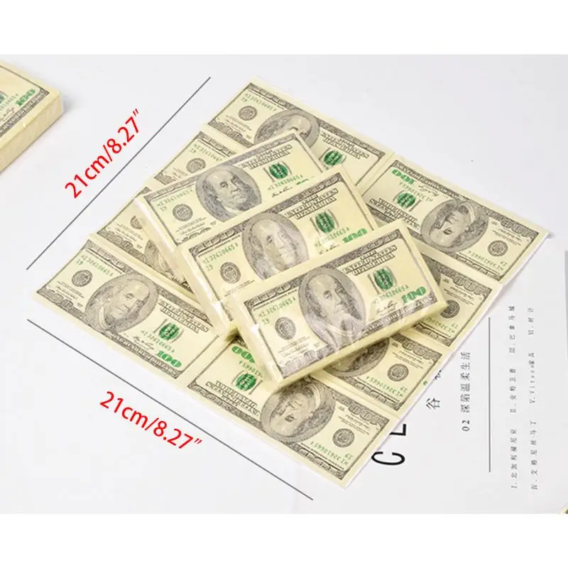 8 Packs Creative Napkin Paper 100 Dollar Pulp Tissue Handkerchief Wedding Birthday Disposable Party Tableware