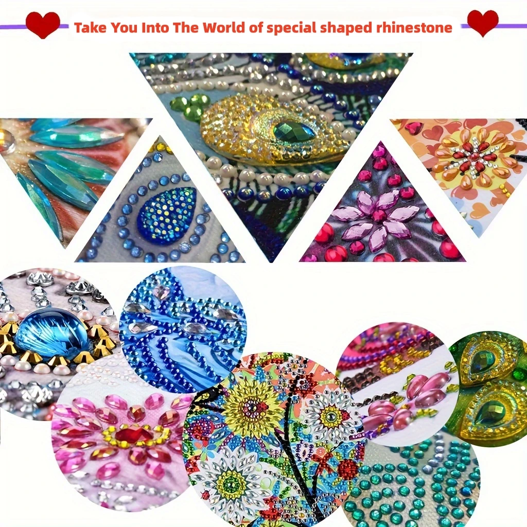 6 Pieces/set DIY Cat Rhinestone Painted Mosaic Drink Coaster, Wooden Non-slip Placemat, No Stand, Home Kitchen Decor