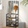 Multi-Tier Shoe Rack Organizer Floor Standing Cabinet Storage For Sneakers Hat Coats Dormitory Home Multifunctional Space Saving 5