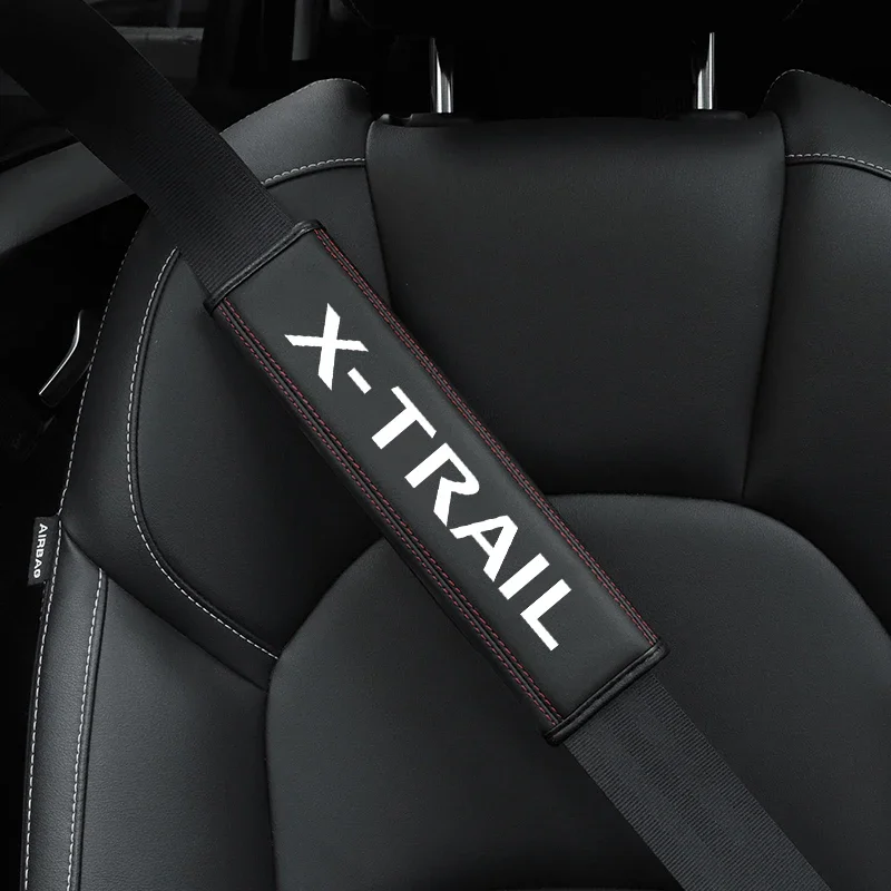 

For Nissan X-trail 1pc Cowhide Car Interior Seat Belt Protector Cover For Nissan X-trail car Auto Accessories