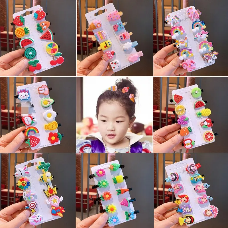 Pinzas para el pelo de bebé, lazos de dibujos animados, horquillas de