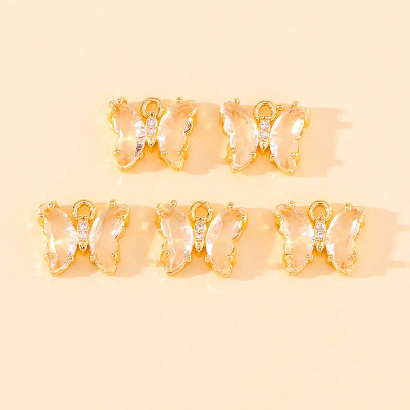3Pcs 9x11mm Neue Mode Bunte Glas Kristall Kleine Schmetterling Charms Für DIY Schmuck Machen Ohrringe Beliebte halskette Anhänger – Detail 11