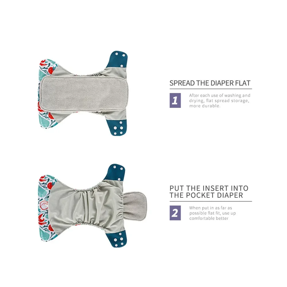 3 Layers Gray Microfiber Cloth Diaper Nappy Insert Super Absorbent 35x13.5cm Fit Baby Cloth Pocket Diaper 10pcs
