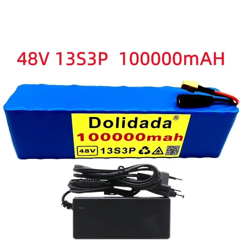 

Новый скутер 48V100Ah 1000w 13S3P XT60 48V комплект литий-ионный батарей 100000mah для электровелосипеда 54,6 v электрический велосипед скутер с BMS + зарядное устройство