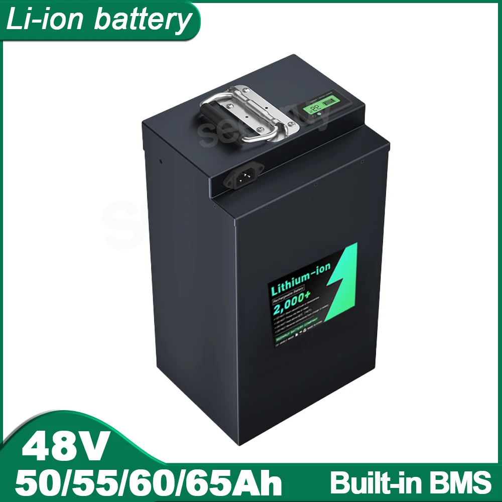 48V 50Ah 55Ah 60Ah 65Ah Li Ion Deep Cycle Batteria Ai Polimeri Di Litio Perfetta Per 4800W Bicicletta Bici Scooter Elettrico E-Bike