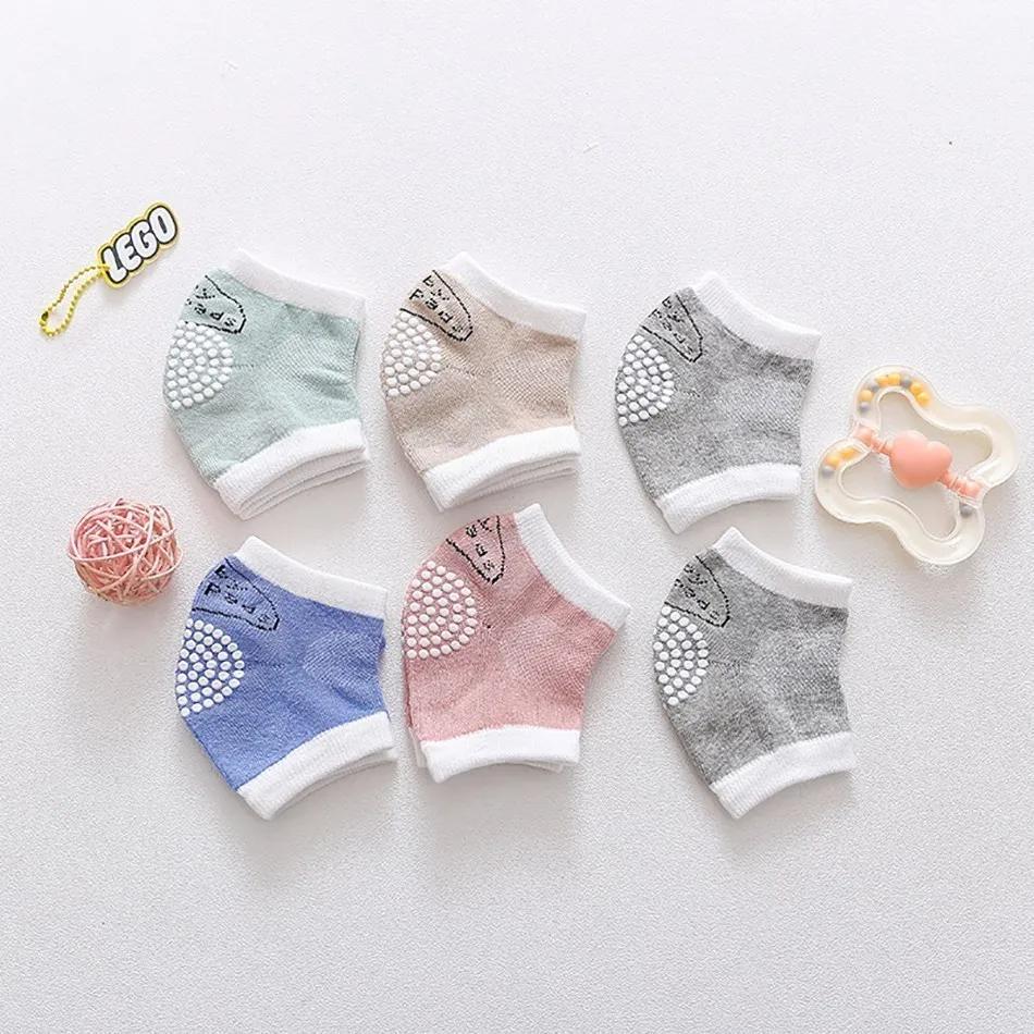 Infant Knee Pads Baby Anti Slip Rubber Elbow Socks Toddler Crawling Cotton Accessories Boys Girls Leg Warmer Kneepad 0-36M