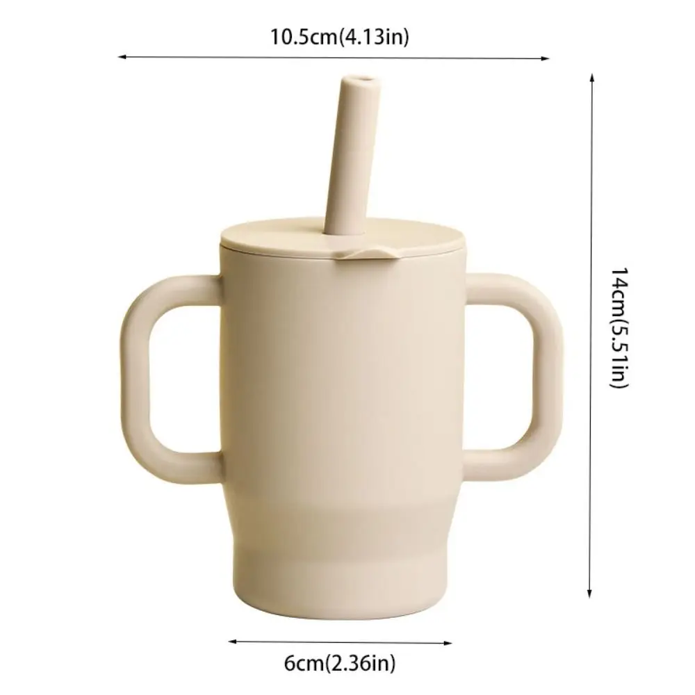 식기류 식품 등급 실리콘 빨대컵 180ml 내열 빨대컵 BPA 프리 낙하 방지 수유컵 우유컵