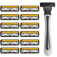 Shaver Men Razor Three Layer Stainless Blade Shaver Reusable Hair Removal Shaver Old Style With Lubricating Strip Manual Razor 2