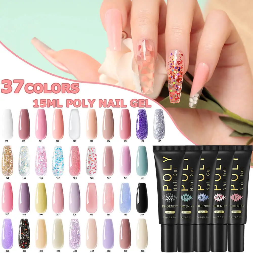 Phoenix Ixy 15Ml Poly Acrilico Nail Gel Nail Art Extension Per Manicure Quick Building Gel Soak Off Builder Nail Extend Gel Vernice