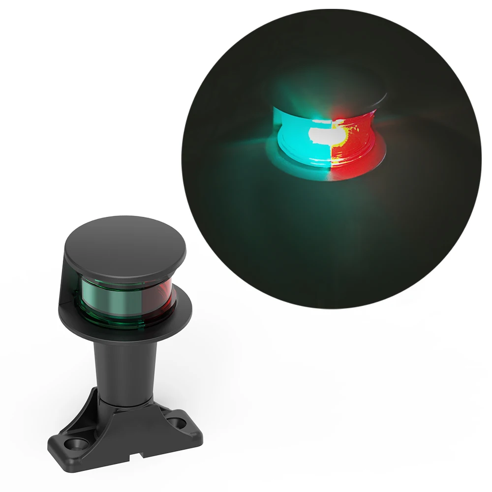 Boat Navigation Lights LED Bi-Color Bow Light Red and Green Fixed mount Bimini Lights Height 99mm（4Inch）