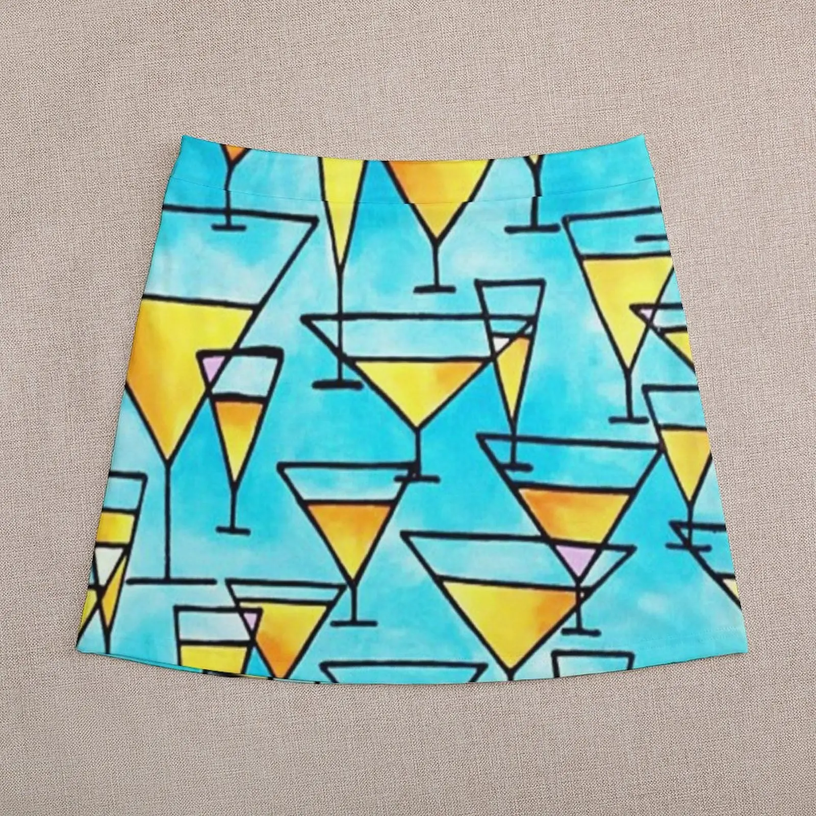 martini time Mini Skirt 90s aesthetic mini denim skirt novelty in clothes korean fashion