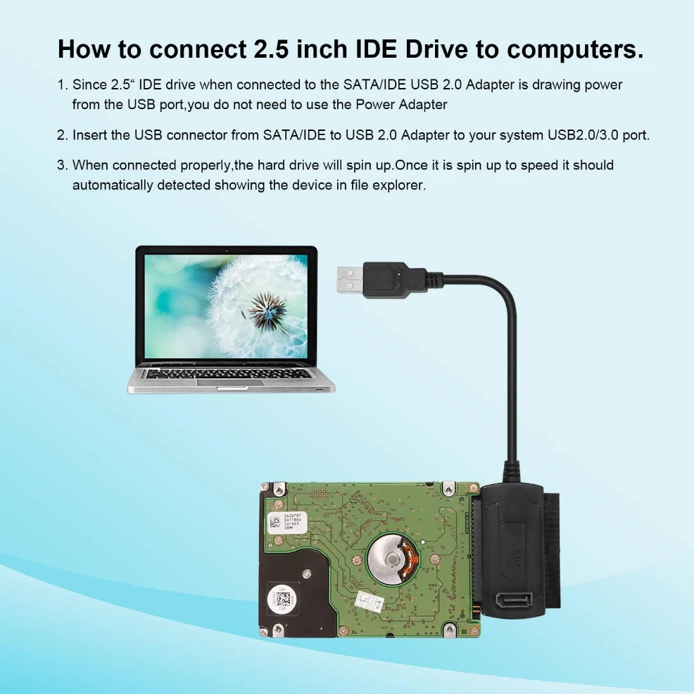 LccKaa USB 2.0-IDE SATA S-ATA 2.5 3.5 HDD �ϵ� ����̺� ����� 3 in 1 2.5/3.5 ��ġ ������ ���� �ϵ� ����̺� ��ȯ ���̺�