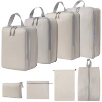 Travel Compression Packing Cubes With Shoe Bag Portable Folding Organizer Luggage Compressible Pouch Travel Storage Clothes Shoe 1